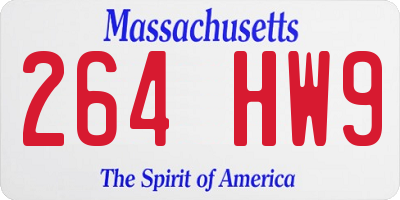 MA license plate 264HW9