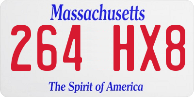 MA license plate 264HX8