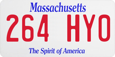 MA license plate 264HY0