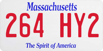 MA license plate 264HY2