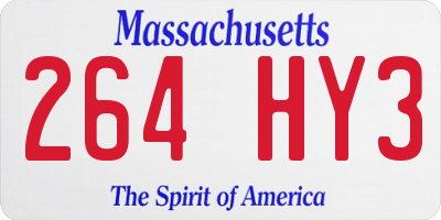 MA license plate 264HY3