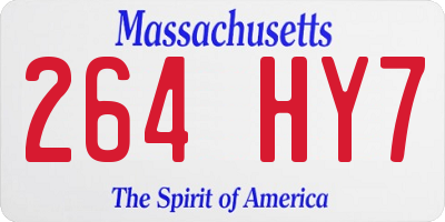 MA license plate 264HY7