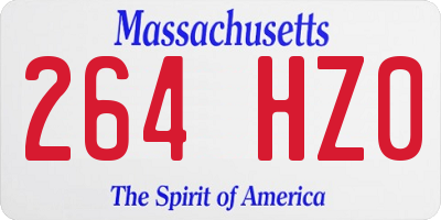 MA license plate 264HZ0