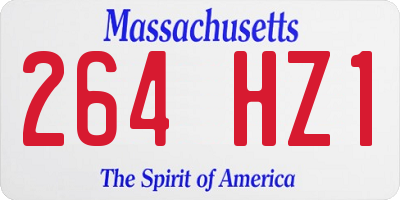 MA license plate 264HZ1