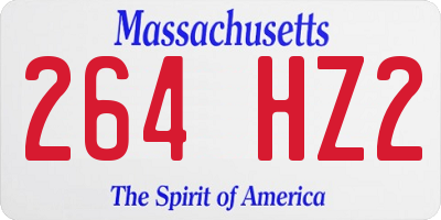 MA license plate 264HZ2
