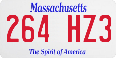 MA license plate 264HZ3