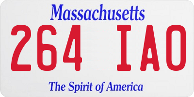 MA license plate 264IA0