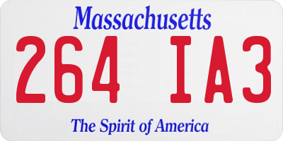 MA license plate 264IA3