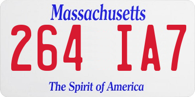 MA license plate 264IA7
