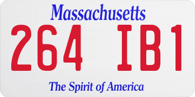 MA license plate 264IB1