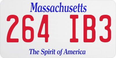 MA license plate 264IB3