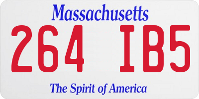 MA license plate 264IB5