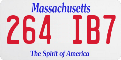 MA license plate 264IB7