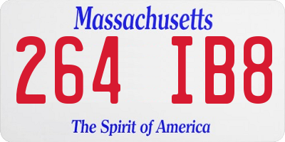 MA license plate 264IB8