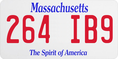 MA license plate 264IB9