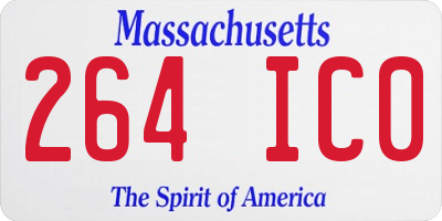 MA license plate 264IC0