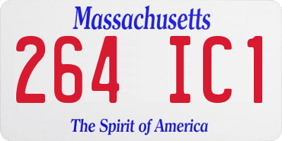 MA license plate 264IC1