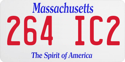 MA license plate 264IC2