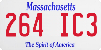 MA license plate 264IC3