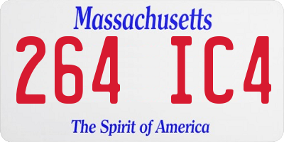 MA license plate 264IC4