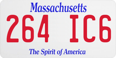 MA license plate 264IC6