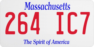 MA license plate 264IC7