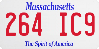 MA license plate 264IC9
