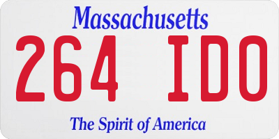 MA license plate 264ID0