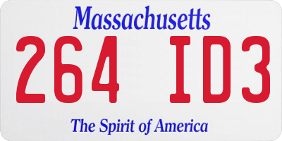 MA license plate 264ID3