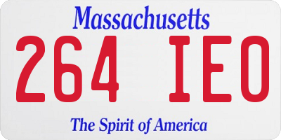 MA license plate 264IE0