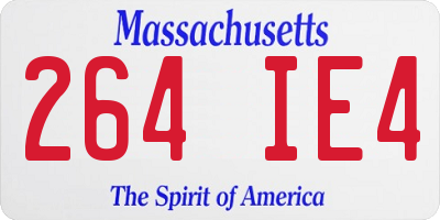 MA license plate 264IE4