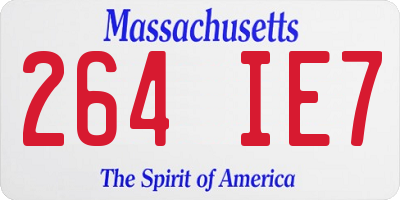 MA license plate 264IE7