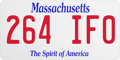 MA license plate 264IF0