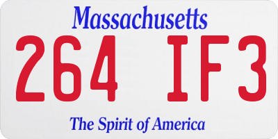 MA license plate 264IF3