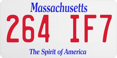 MA license plate 264IF7