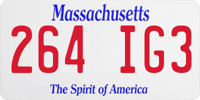 MA license plate 264IG3