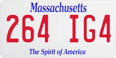 MA license plate 264IG4