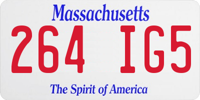 MA license plate 264IG5