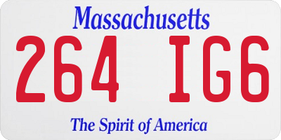 MA license plate 264IG6