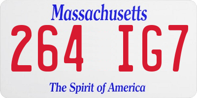 MA license plate 264IG7