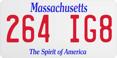 MA license plate 264IG8