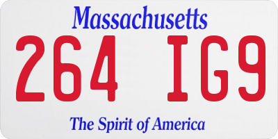 MA license plate 264IG9