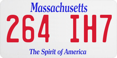 MA license plate 264IH7