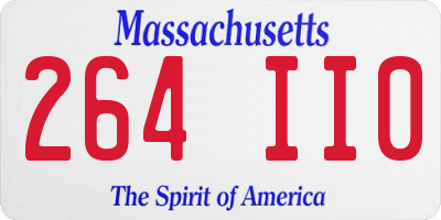 MA license plate 264II0