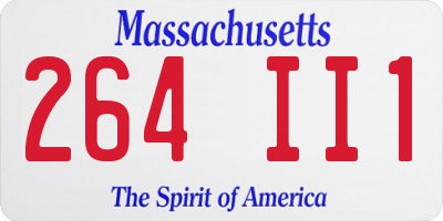MA license plate 264II1