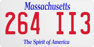 MA license plate 264II3