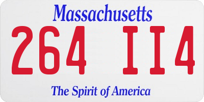 MA license plate 264II4