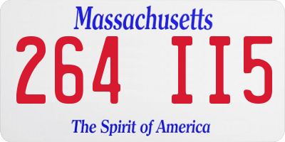 MA license plate 264II5