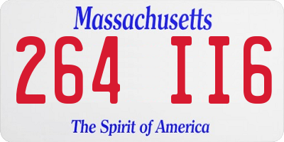 MA license plate 264II6