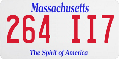 MA license plate 264II7
